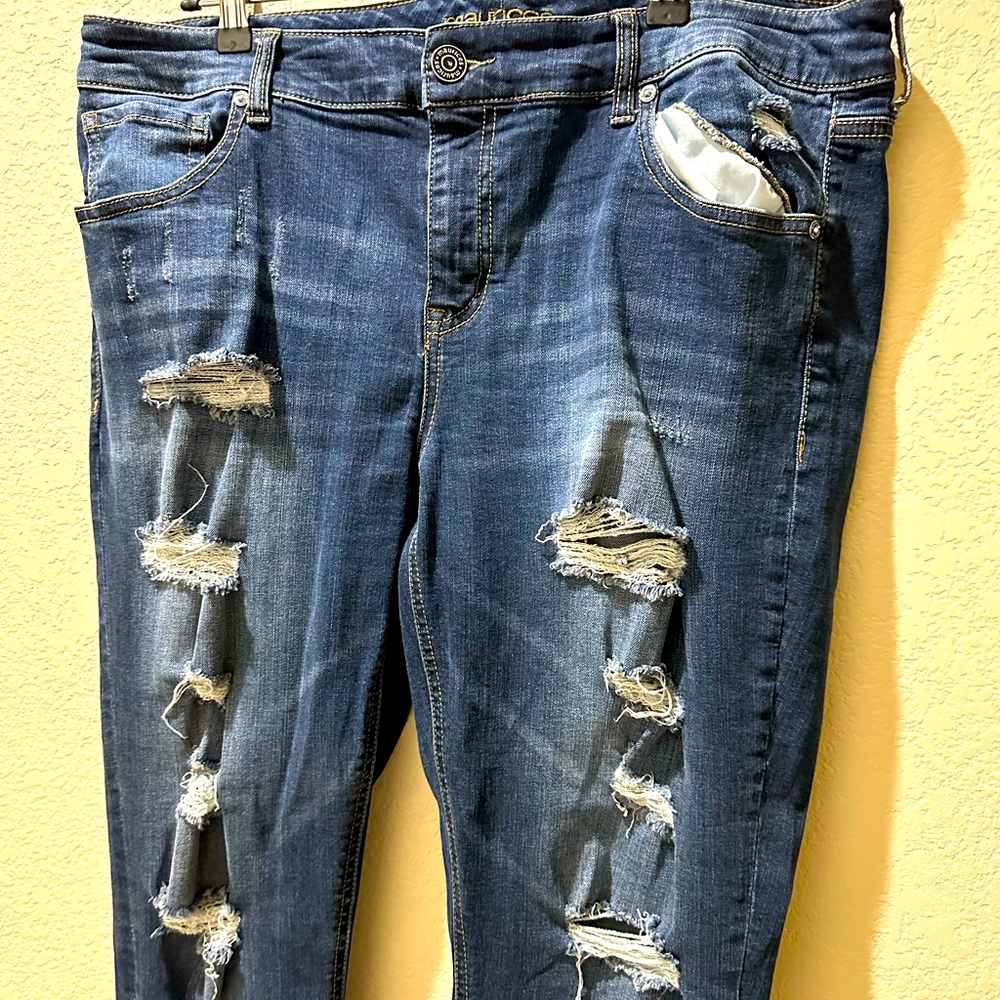 Distressed plus size jeans from Maurice’s